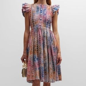NWT Busayo Anike Dyed Flutter-Sleeve Dress - XS